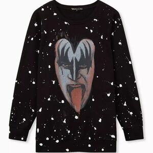 VINYL ICONS Black Graphic KISS Sweatshirt Sz XL